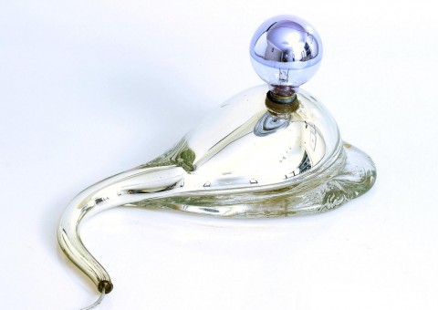 mercury drip hand-blown glass table lamp