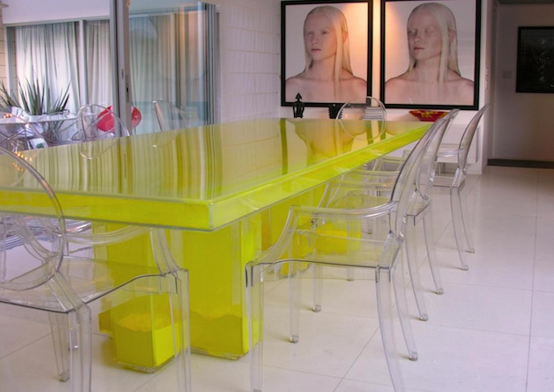 plexiglass dining room table