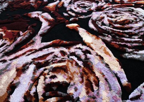 wine roses rug