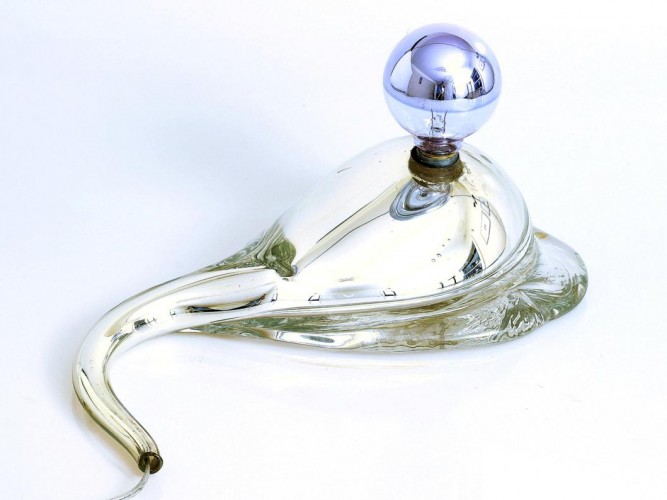 mercury drip hand-blown glass table lamp