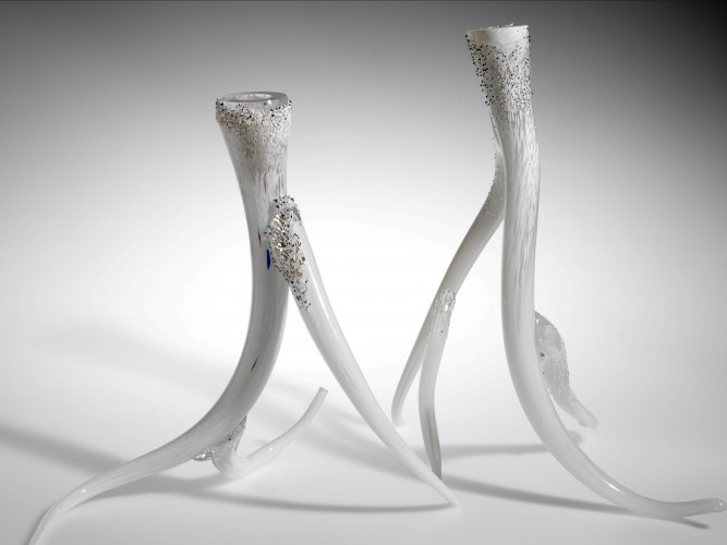 hand-blown antler candlesticks by justin parker