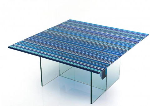 fused linear glass series coffee table