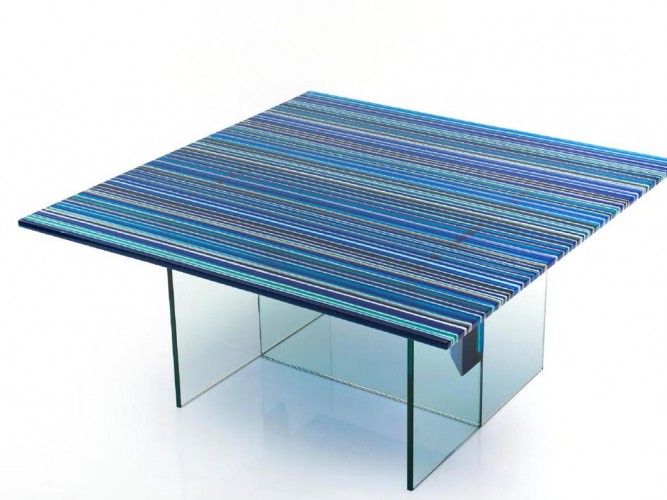 fused linear glass series coffee table
