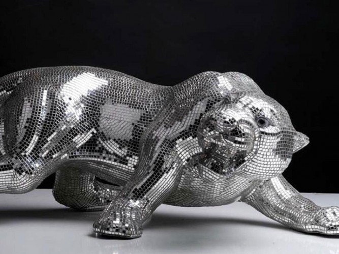 pmk leopard glass art