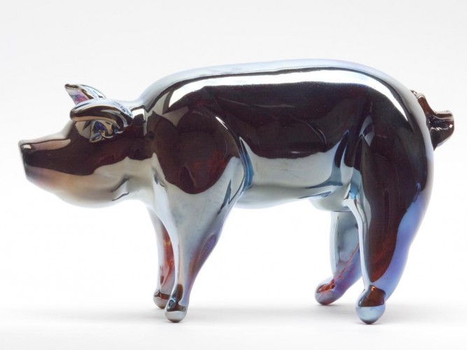 the golden pig handmade glass art
