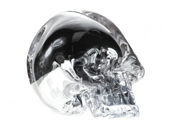 mirrored scull glass art by justin parker