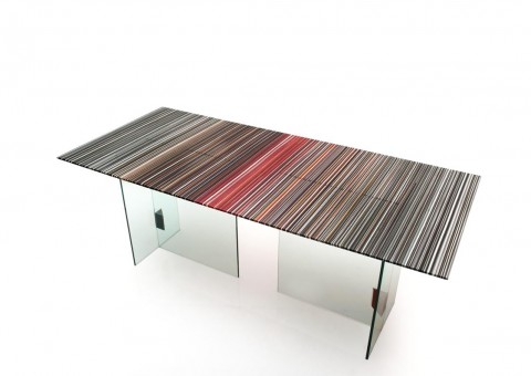 fused glass dining table by orfeo quagliata