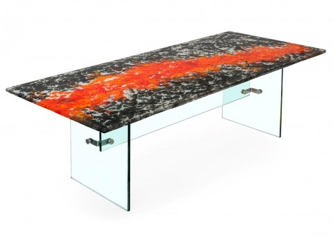 boiled glass dining table