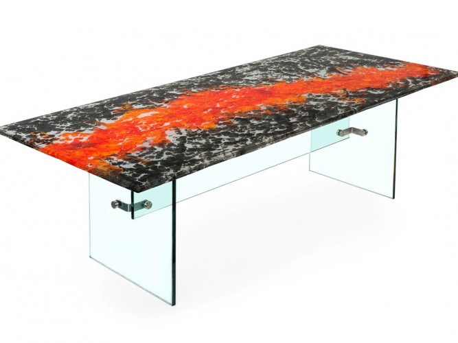 boiled glass dining table
