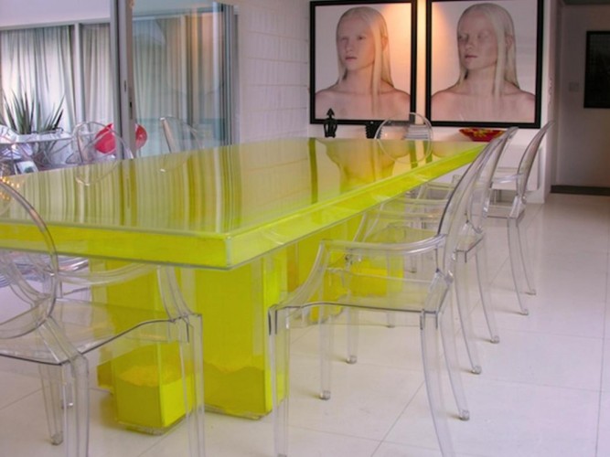 eps powder filled acrylic dining table