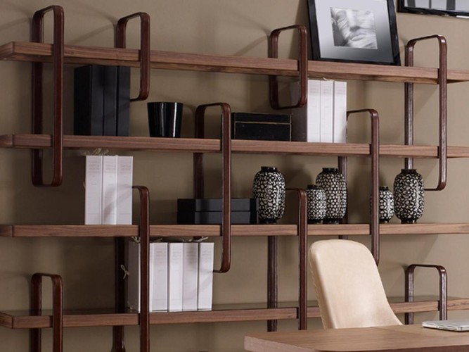 harmony leather accent shelving