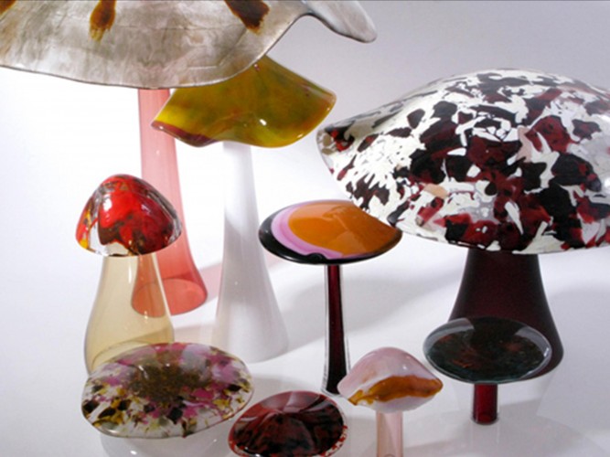 shrooms handmade glass art series by orfeo quagliata