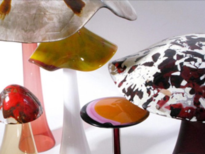 shrooms handmade glass art series by orfeo quagliata