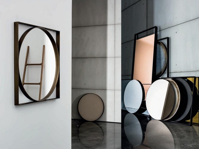 circle in a square wall mirror