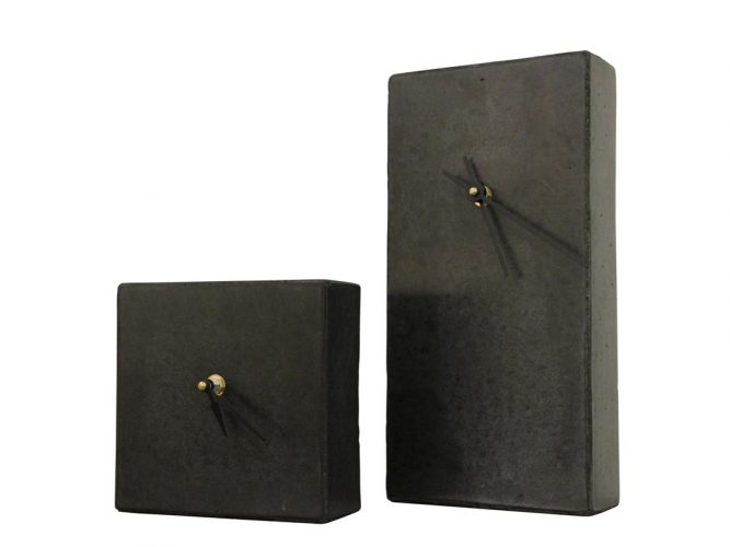 concrete desk clock